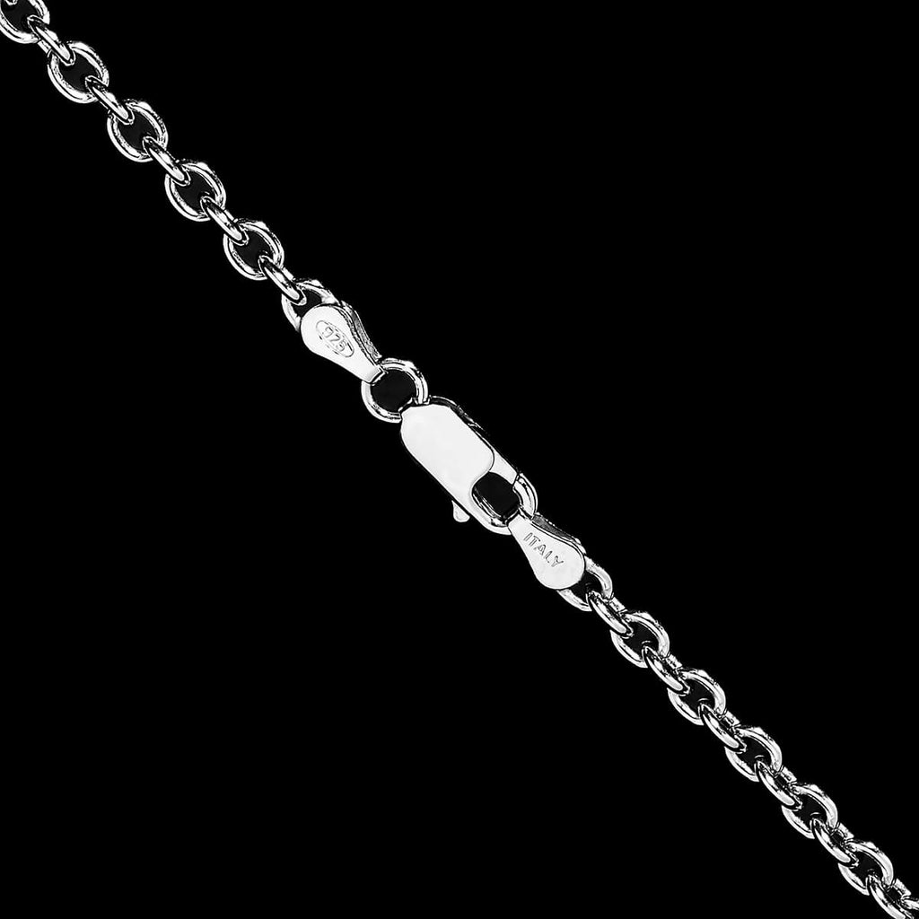 Black & White Sterling Silver Beaded Chain Necklace 16 - 24 inch Sterling Silver / 24 inch