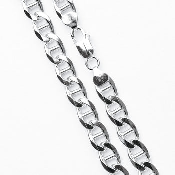 MARINER CHAIN Anchor Link 8mm Thick Width Sterling Silver Chain for Men