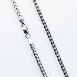 FRANCO CHAIN Thick Width Squared Curb Link Sterling Silver Chain for Men