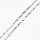 WHEAT CHAIN THIN Woven Link 3mm Sterling Silver Chain for Men