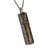 Bronze and Silver FRAMED VIKING SWORD Mens Pendant Necklace from Petrichor by Keith Jack