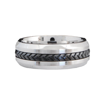 BLACK TIRE TRACK Cobalt Men's Ring by Scott Kay