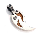 NUCLEUS New Leaf Silver Rosewood Mens Tribal Pendant by Bico Australia - Back Side