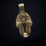 William Henry 18K GOLD SUGAR SKULL Mens Necklace with Black Chain - Back Side