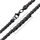 OBLIVIATE BLACK Spiga Link Thin Chain for Men in Black Steel