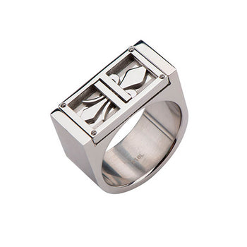 FLEUR DE LYS RING Modern Stainless Steel Men's Ring