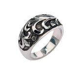 SCROLLWORK RING Stainless Steel Mens Ring - Alt View