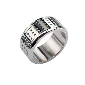 GRATER Modern Style Mens Steel Spinner Ring