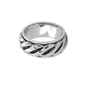 WEAVE RING Modern Style Stainless Steel Mens Spinner Ring