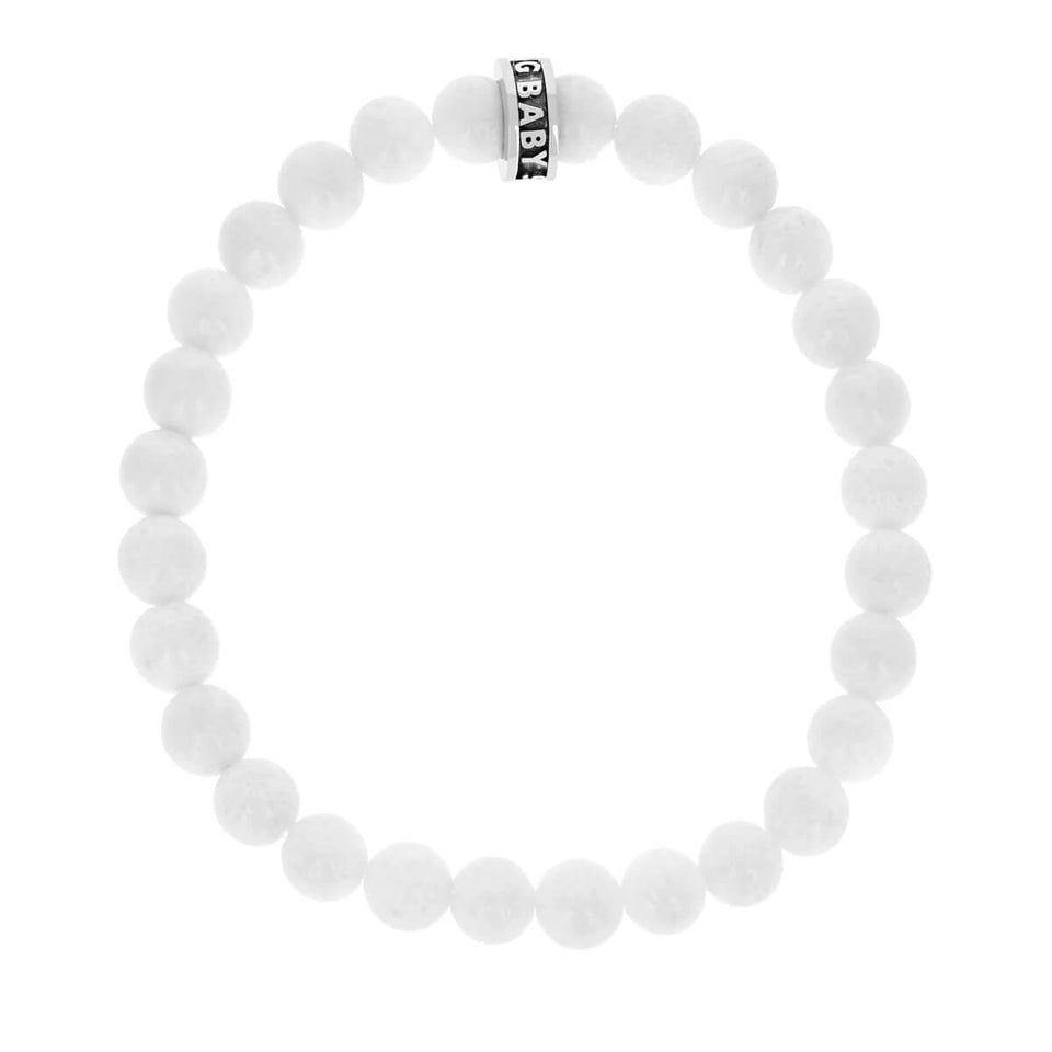 WHITE CORAL Bead Bracelet for Men by King Baby