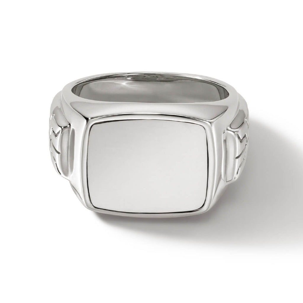 John Hardy Men's Signet Ring in Shining Sterling Silver