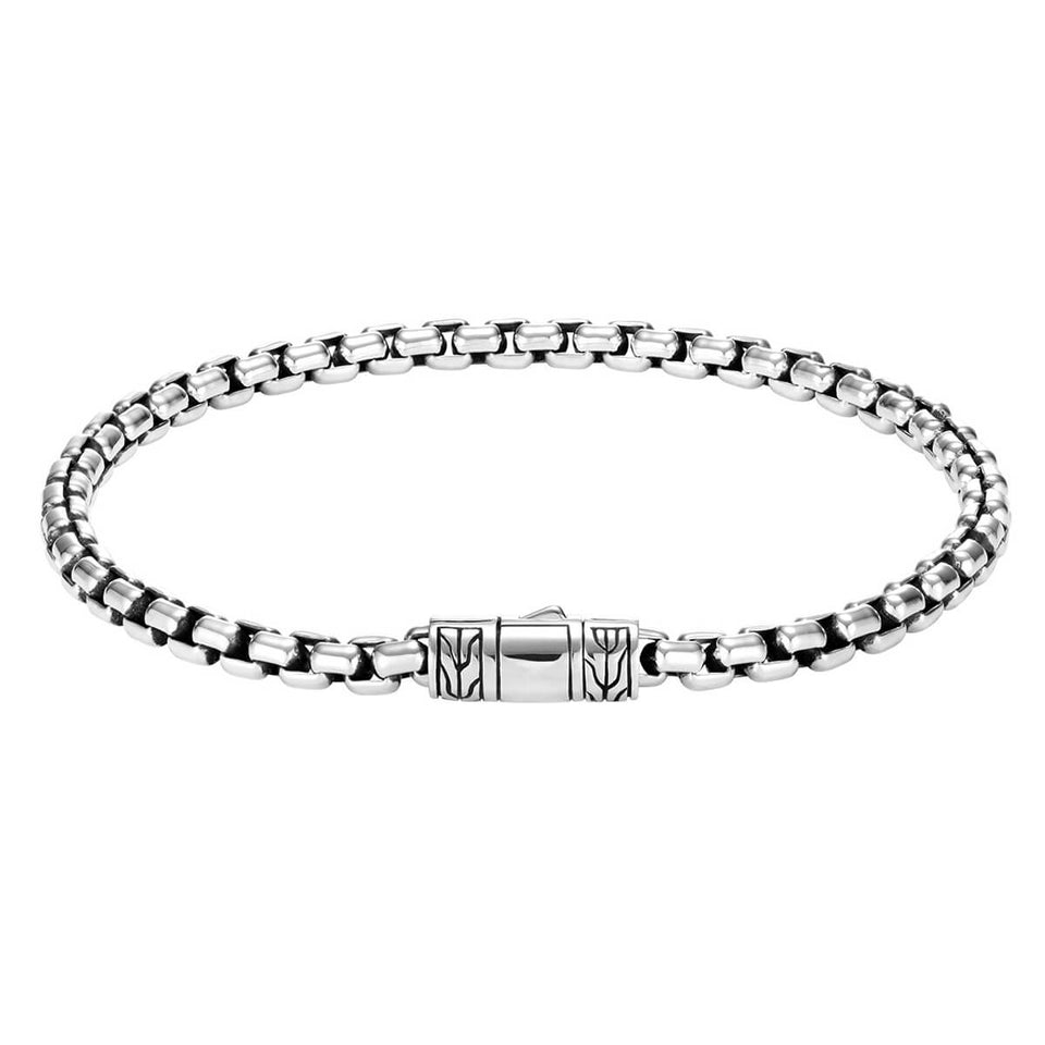 Box Chain Bracelet - Sterling Silver 4 mm XL