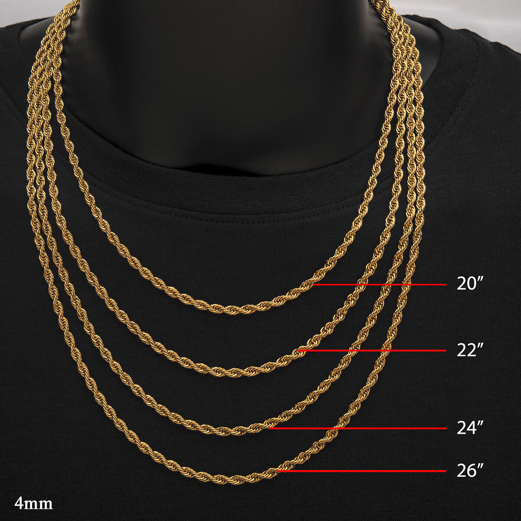 CENTRIFUGE GOLD Men's Twisted Rope Link Chain in 18K Gold Plate