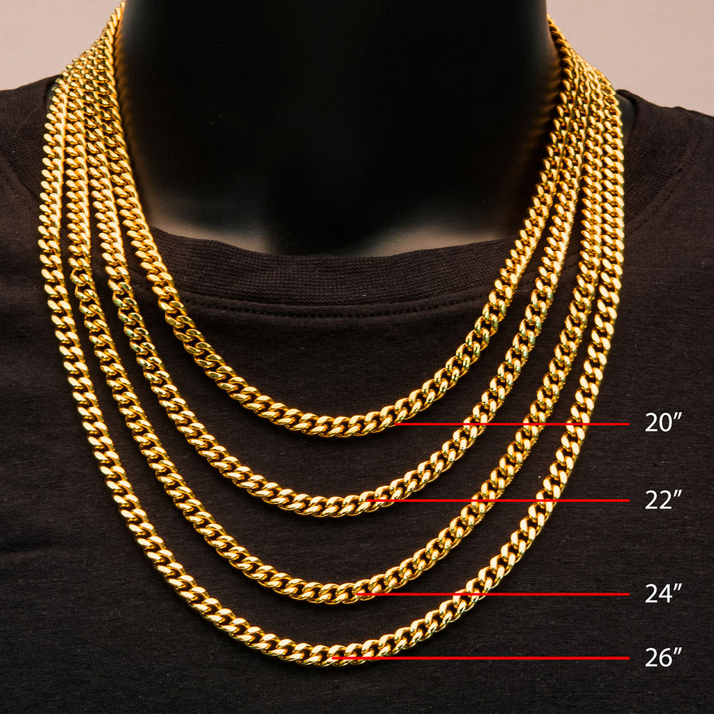 CASBAR GOLD Men's Miami Cuban Link Chain in 18K Gold Plate