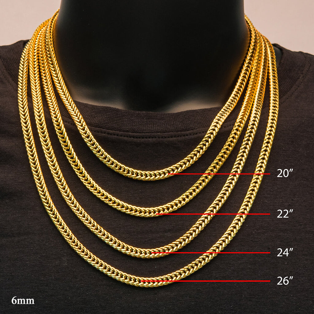 AVERY GOLD Men's Foxtail Link Chain in 18K Gold Plate