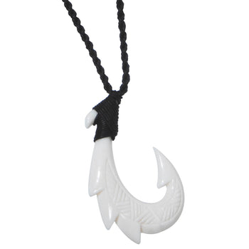 Hawaiian Fish Hook Necklace with Whale Tail