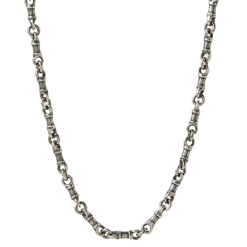John Varvatos SILVER LINK Hammered Necklace Chain for Men