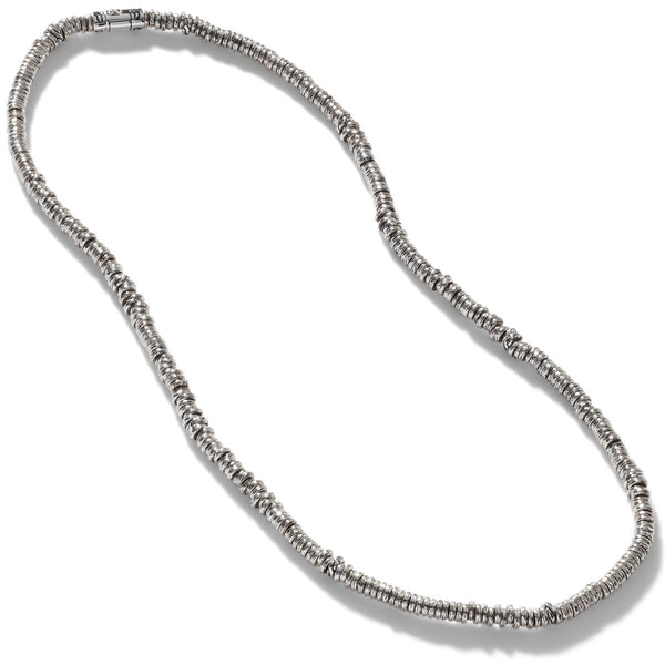 John Hardy Mens Heishi Bead Sterling Silver Necklace Chain