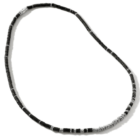 Mens black deals onyx beaded necklace