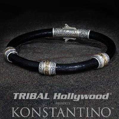 Mens Tribal Necklace, Black Leather Cord, Stainless Steel Jewelry, Gifts  for Him, Industrial Jewelry, 16 24 Inch Lengths Available 