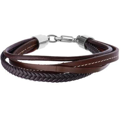 Men's Leather Cord Bracelet - Brown