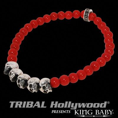 J.F. Kruse Signature Collection Sterling Silver FW Cultured  Pearl/Stabilized Red Coral Bracelet QH4561 - J.F. Kruse Jewelers